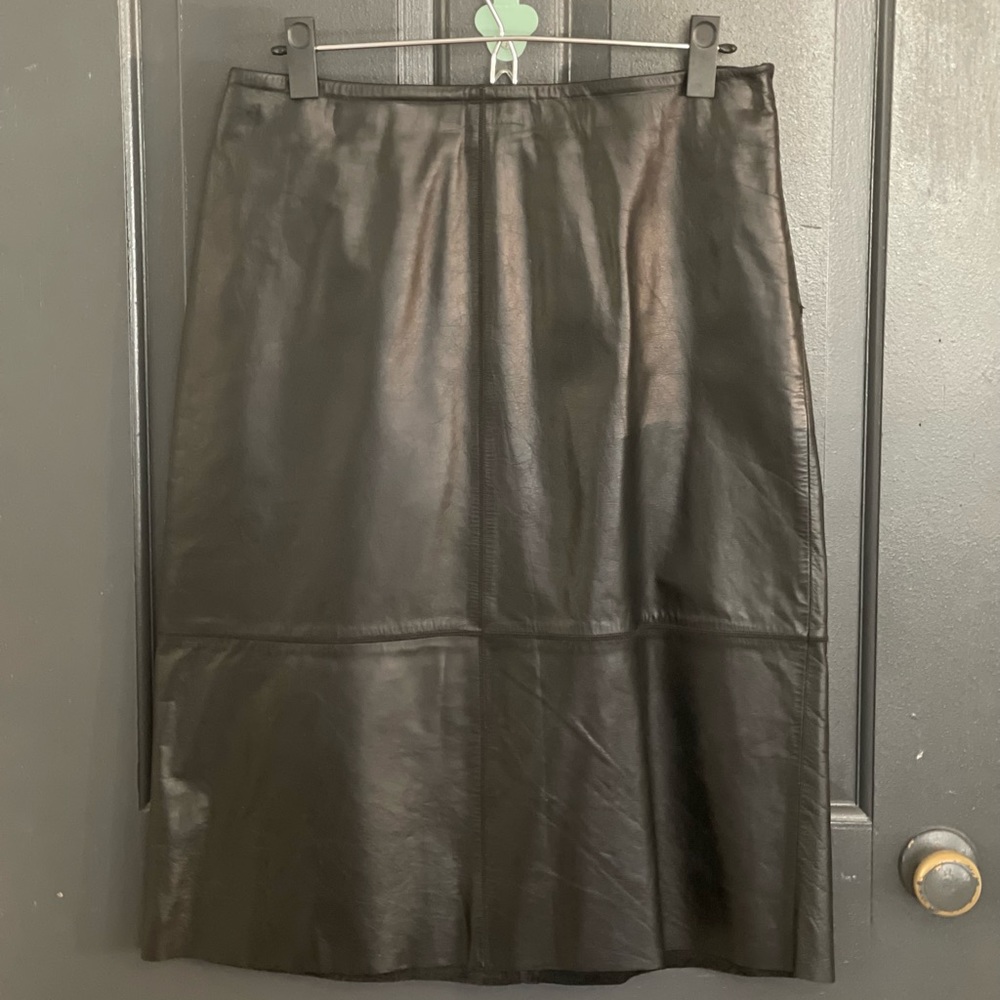 Black Leather Pencil Skirt, hardly worn!